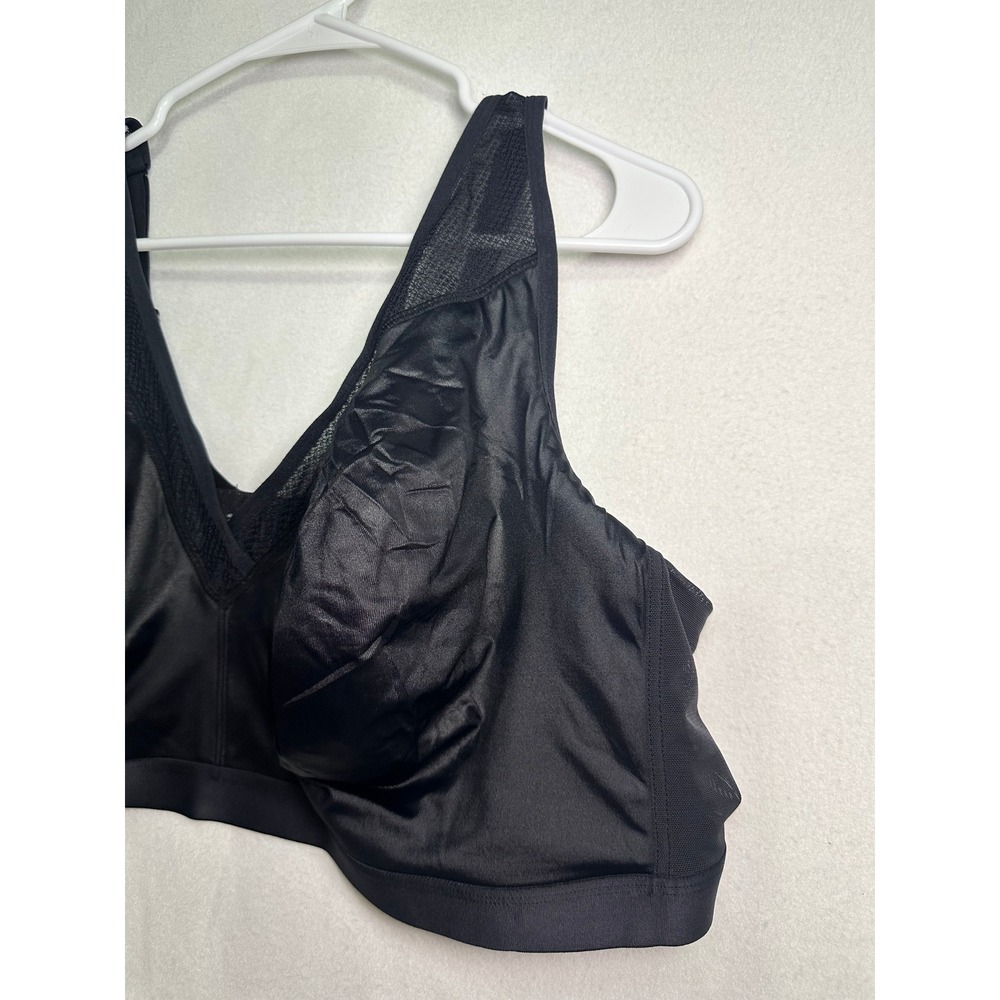 Catherines Intimates Black Wireless Full Coverage Bra Mesh Trim No Wire 50DD - Picture 4 of 7